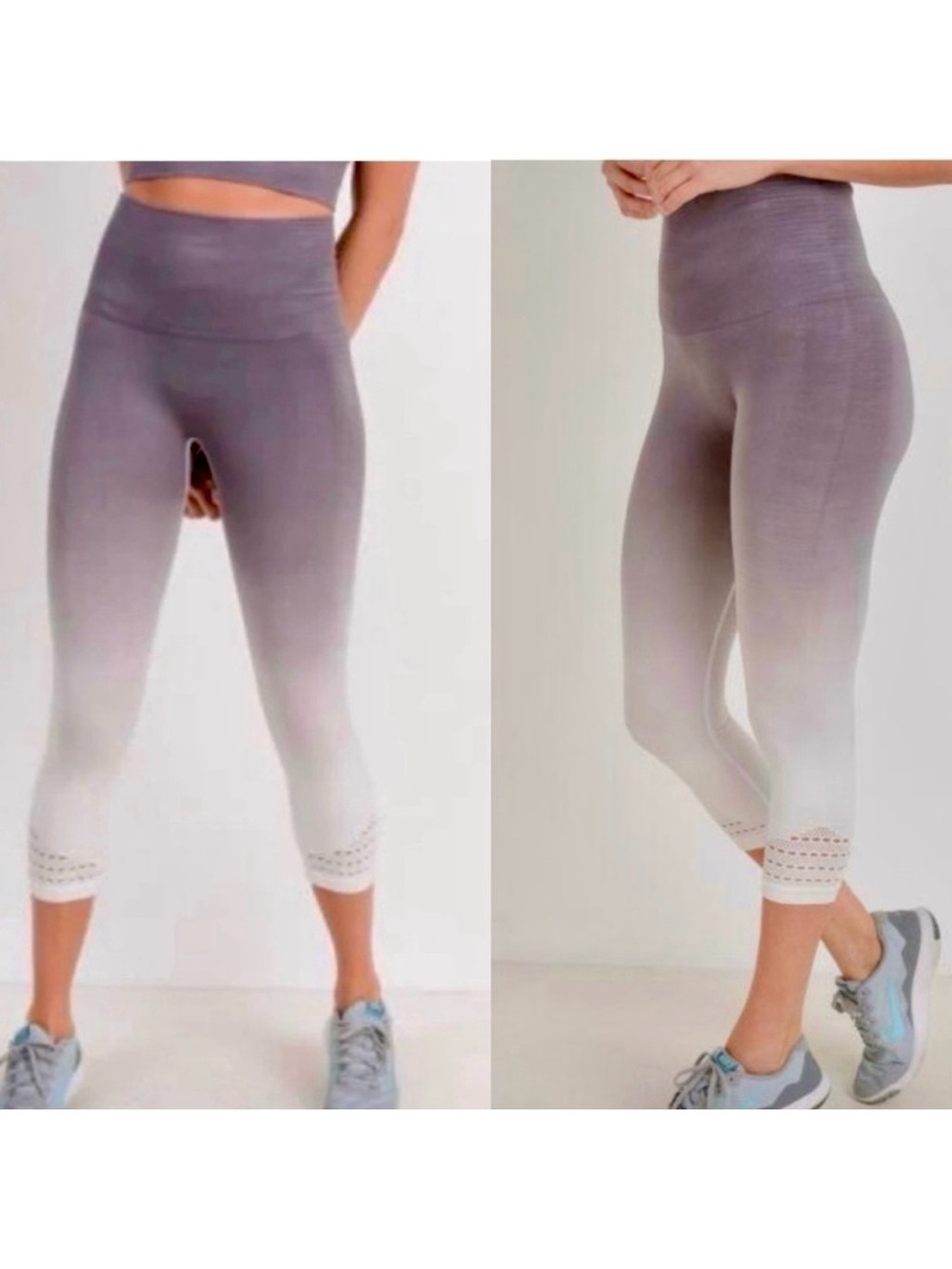 MONO B Seamless Ombré Capri Leggings - high rise